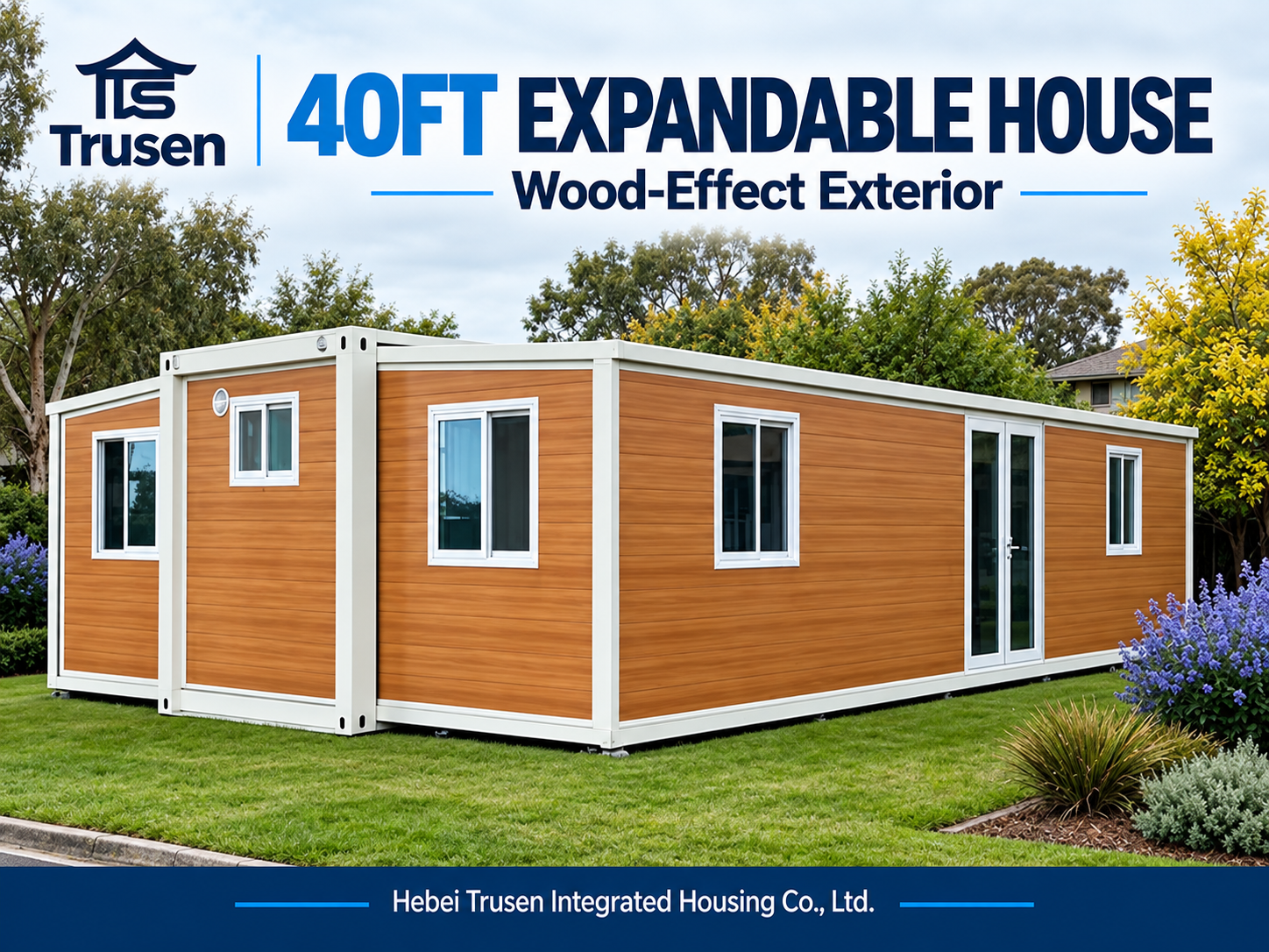 <b>40FT Expandable Container House with Metal Carving Panel</b>