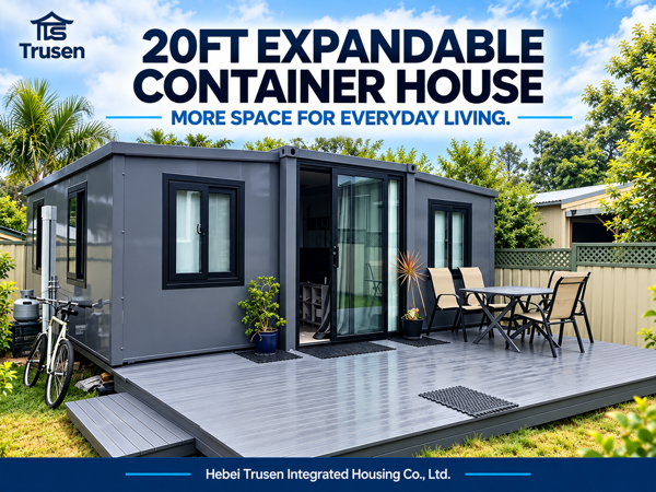 <b>20ft Expandable Container House with Open Deck</b>
