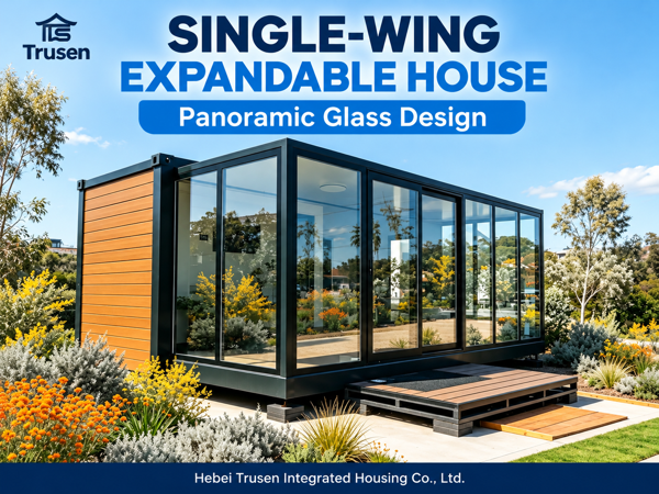 0ft Slide-Out Expandable Container House with Three-Sided Panoramic Glazing