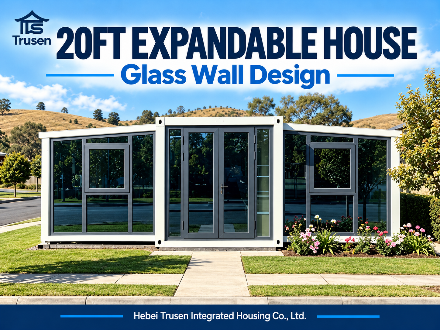 20ft Expandable Container House with Glass Curtain Wall
